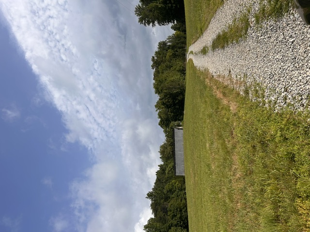 Another view of the gravel road entrance