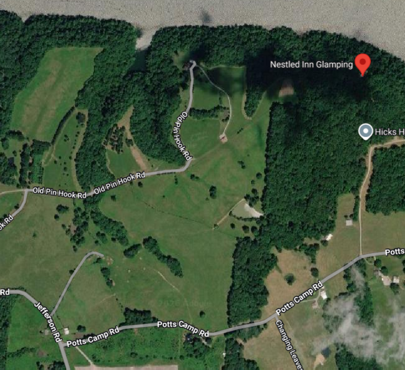Map to Nestled Inn Glamping